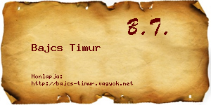 Bajcs Timur névjegykártya